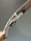 Lincoln No.2 12 bore over and under ejector shotgun with engraved scenes of birds to the sidelock