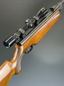 Weihrauch HW35 .22 air rifle with chequered semi-pistol grip, adjustable sights and trigger and