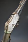 Martini-Henry .577/450 underlever-action rifle with adjustable folding ladder sights, white metal