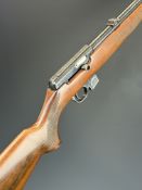 BRNO 581 .22 semi-automatic rifle with chequered semi-pistol grip and forend, folding leaf sights,