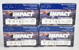 Forty 12 bore Kent Impact Tungsten Matrix 36g 3 shot shotgun cartridges, all in original boxes.