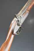 Enfield pattern 3-band percussion hammer action gun with brass trigger guard, butt plate and