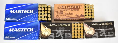 Two hundred and fifty .38 rifle cartridges including Magtech Cowboy Action Loads and Sellier &