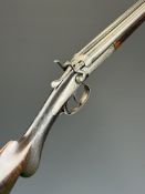 James Burrow of Preston .410 side by side hammer action shotgun with named and engraved locks,