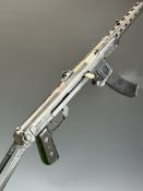 Deactivated Russian PPS43 7.62 sub machine gun with composite pistol grip, folding stock and 10 inch
