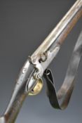 Percussion converted from flintlock hammer action musket with chequered grip, brass trigger guard,