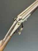 J Sanders & Son of Loughborough 12 bore side by side hammer action shotgun with named and line