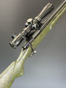 Weatherby Vanguard .22-250 bolt-action rifle with composite stock, semi-pistol grip, raised cheek