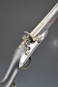Enfield pattern muzzle loading flintlock musket with brass trigger guard, butt plate and mounts,