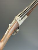 AYA 20 bore side by side shotgun with named and border engraved locks, border engraved underside,