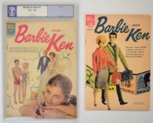 Two Barbie and Ken comics by Dell, one PGX graded.