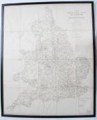 Stanford's 1900 General Post Office circulation map for England & Wales, 109 x 88.5cm, in black