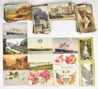 Approximately two hundred and fifty Edwardian and WW1 postcards to include local interest Malvern,
