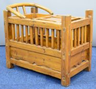 Chinese elm and pine jointed baby's chair with removeable slatted top, W52 x D35 x H50cm