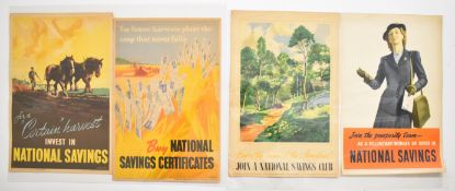 [Posters] National Savings, a group of four vintage WW2 colour posters, For future harvests plant
