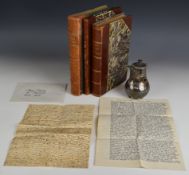 Continental silver side handled coffee pot with maker's mark, height 12cm, with engraved