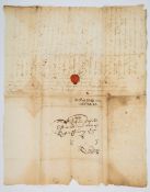 Postal history, entire with seal from Bath to London dated 25 October 1684, indistinct Bishop mark