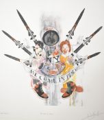 Antony Micallef (b.1975) signed limited edition Curwen Archive 1/2 lithograph 'We Come In Peace',