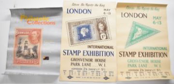 [Postal & Philatelic interest] Two vintage posters (1950) advertising the London International Stamp