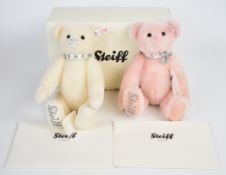 Two Steiff for Danbury Mint Swarovski Teddy bears comprising Krystie and Krystal, both 30cm tall,