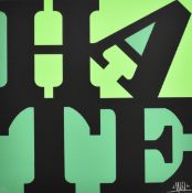 Dface / D*face / Paul Stockton street artist signed limited edition 11/25 print 'Hate Green' with