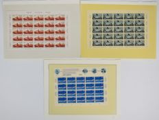 Switzerland Air Mail stamp sheets 1947, 1943 and 1972 Proaero stamps in sheets