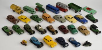Twenty-eight vintage Dinky diecast model cars to include Austin Taxi, Hudson Sedan, Rover 75,