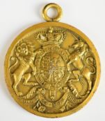 19th Century General Post Office (GPO) brass letter carrier’s medallion badge featuring the Royal