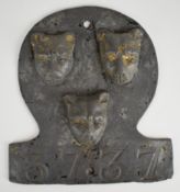 The Salop Fire Office (Shropshire) lead firemark (W29A) circa 1805, H19cm