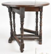 A 17th/18thC oak peg jointed Sutherland style table, W67 x D76 x H60cm