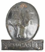 Newcastle Upon Tyne Fire Office copper firemark (W24C), last issue circa 1930, H23cm