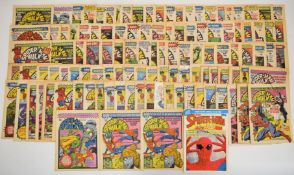 One hundred and ten Spider-Man and Hulk Weekly comics by Marvel UK