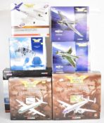 Eight Corgi The Aviation Archive diecast model aeroplanes to include Gloster Meteor AA35001, Harrier