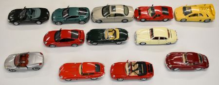 Twelve 1:18 scale diecast model sports cars by Bburago, Polstil and Hot Wheels to include Lamborghin