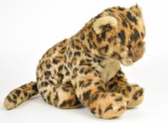Steiff Leopard plush toy with tag and button to ear, 0890/40, length not including tail 40cm.