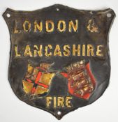 London and Lancashire Fire copper firemark (W101D), H23cm