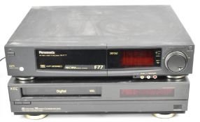 Two VHS video cassette recorders comprising Panasonic NV-F77 and NEC PX1200K.