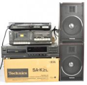 Technics home Hi-Fi separates comprising SL-JS1 record player / turntable, SL-PG100A CD Player, SA-