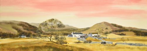 Michael Barnfather (b.1934) oil on canvas Bridge End Farm between Keswick and Grassmere, Lake