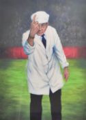 [Cricketing Interest] Signed Jack Russell 'Finger of Fate' colour print of the cricket umpire Dickie