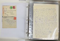 Box file of military related covers and ephemera including 'Blue Triangle Air Letter' aerogram,