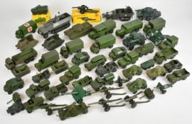 A collection of mostly Dinky Toys diecast military vehicles and guns to include Centurion Tank,