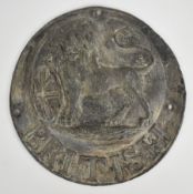 British Fire Office lead firemark (W30C) issued circa 1810, diameter 21cm