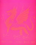 Margaret Holgate (1917-2014) ink on felt Welsh dragon to commemorate the investiture of the Prince