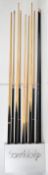 Ten Cuetec and Peradon snooker and pool cues to include Meteor, Blaze and Jimmy White models, housed
