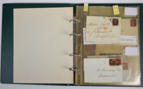 Collection of 1d reds and surface printed stamps on covers including imperf 1d reds with numeral