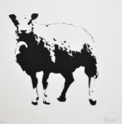 Blek Le Rat (French, b.1951) signed limited edition 9/145 lithograph 'Sheep', 56 x 56cm