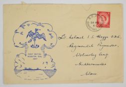 Military mail, First British Megaton Trial 1957 cover, special illustrated cover for the First