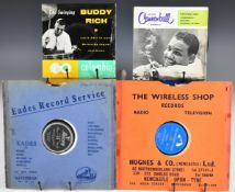 Jazz collection with eleven LPs, sixty shellac 78rpm records and eight 7
