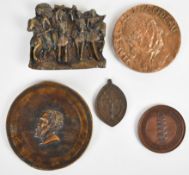 Bronze medals and buckles including School of Medicine, Edinburgh, Marcel Jouhandeau, Bergamot